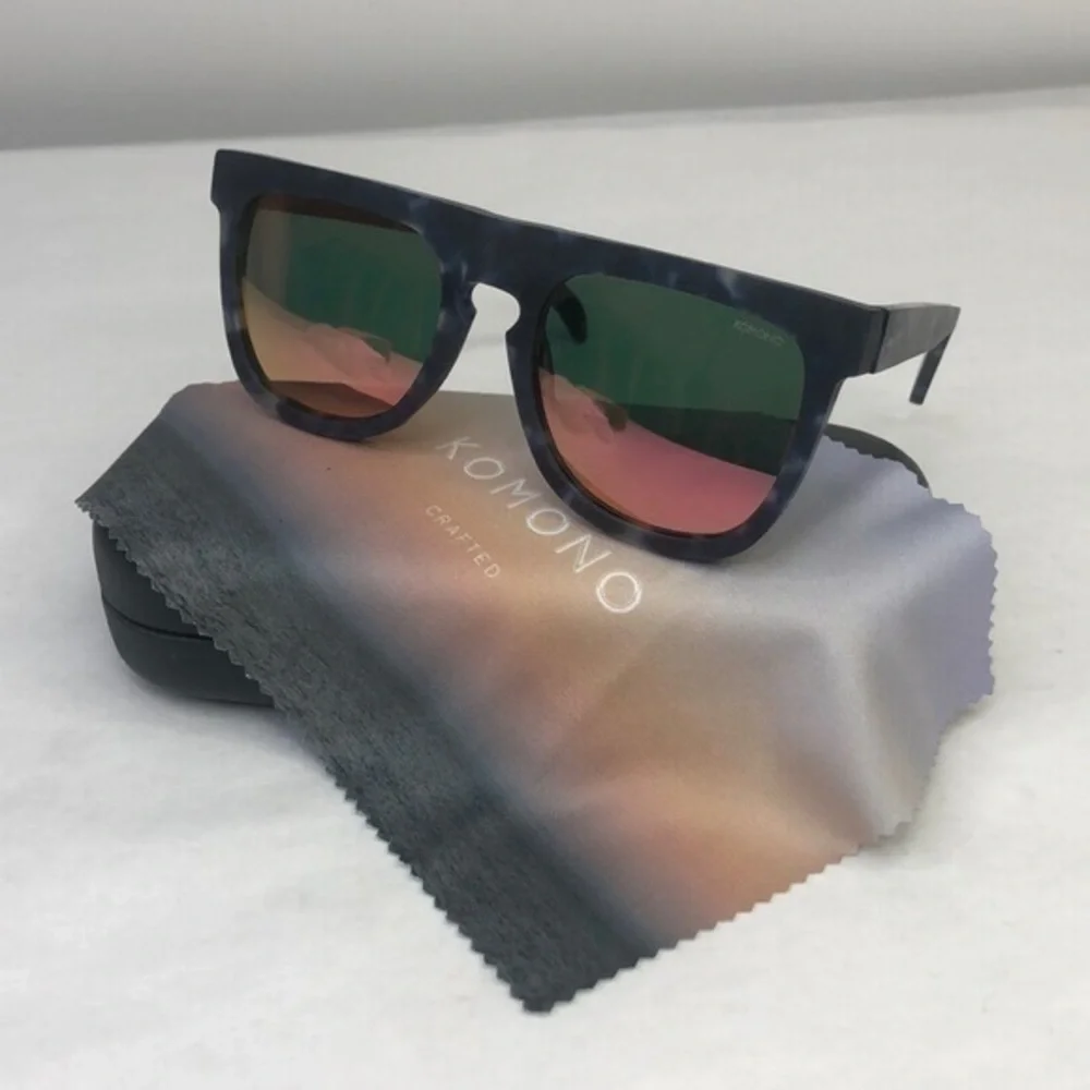 KOMONO Sunglasses Men’s Bennet Matte Indigo Demi Blue Tortoise Reflective